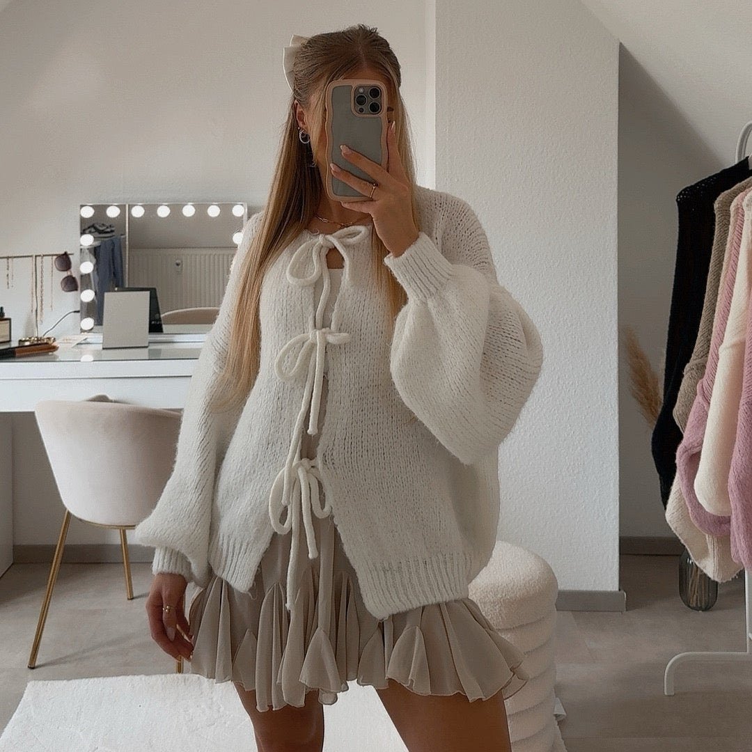 Oversized vest met strikken