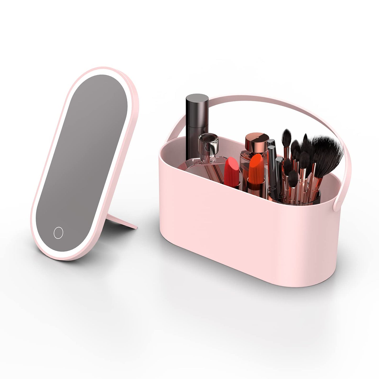 Makeup Storage Box with LED Mirror